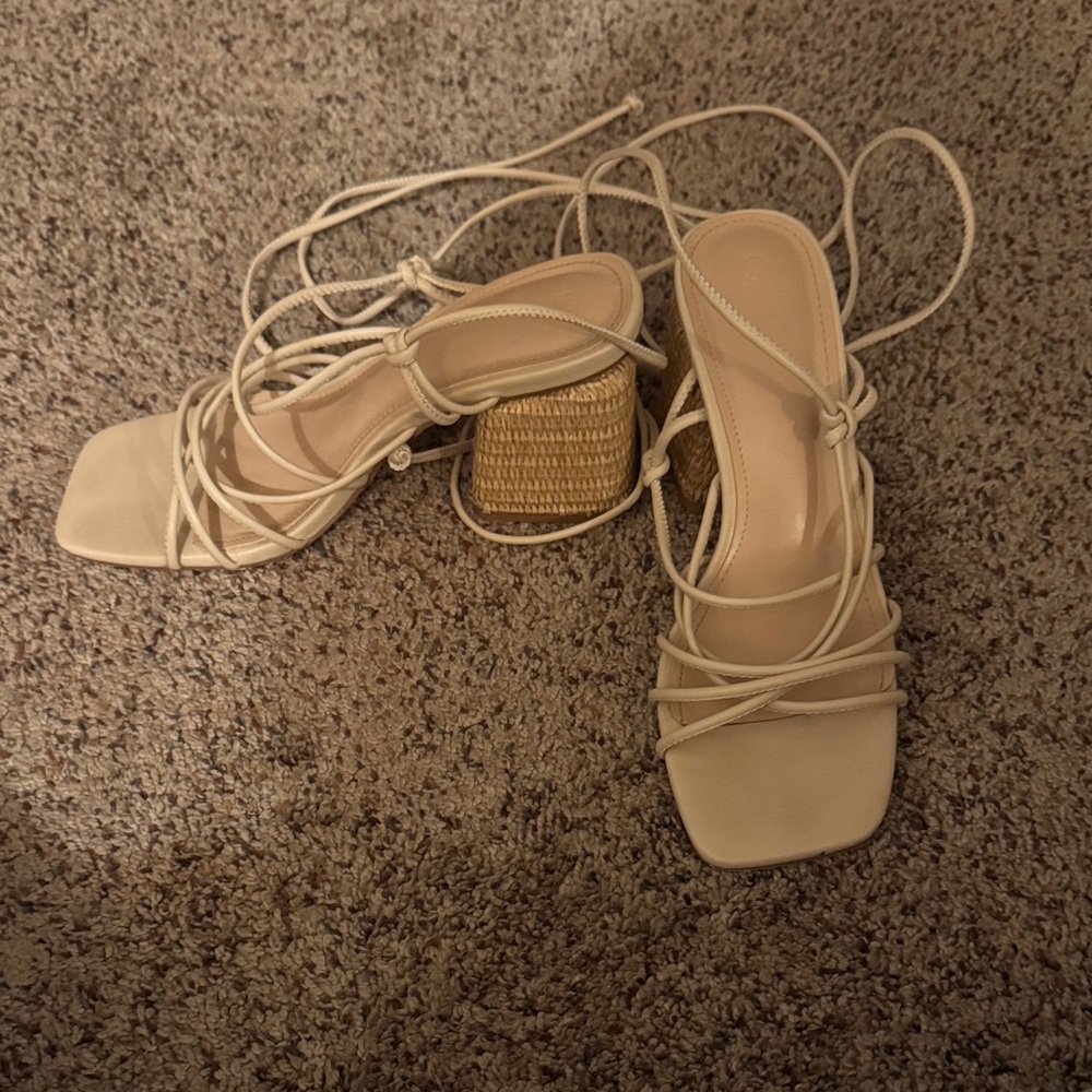 Elegant Cream Strappy Sandals